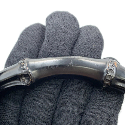 Gucci Black Leather Bamboo