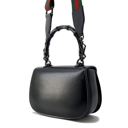 Gucci Black Leather Bamboo