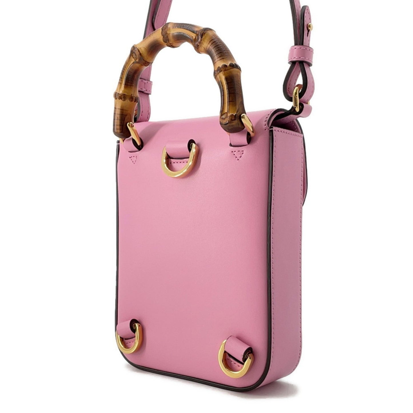 Gucci Pink Leather Bamboo