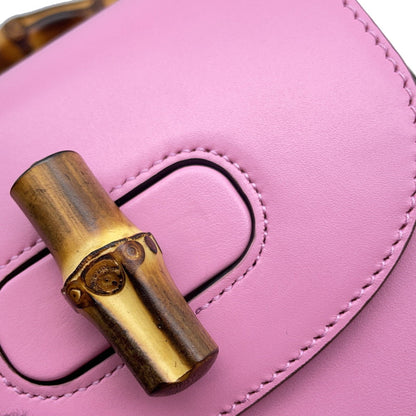 Gucci Pink Leather Bamboo