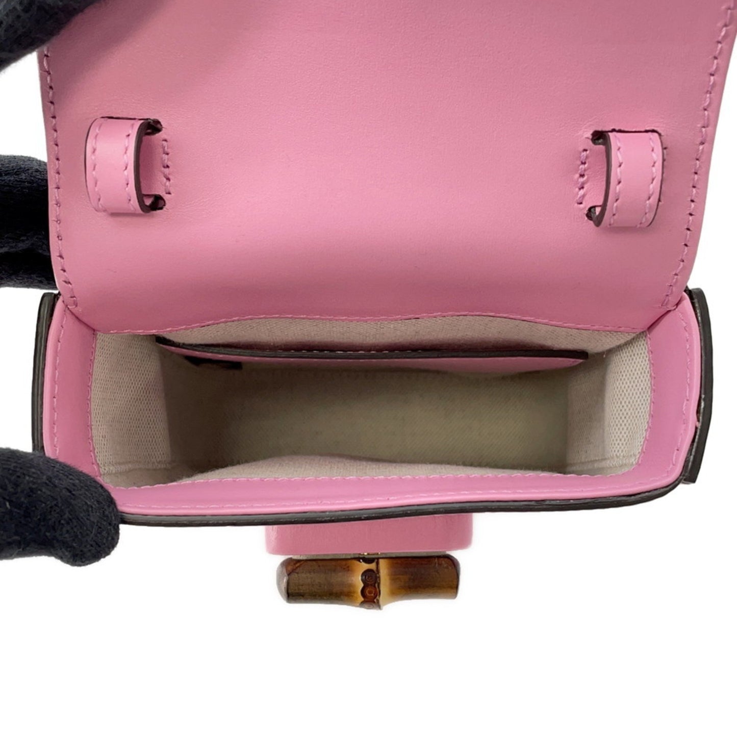 Gucci Pink Leather Bamboo