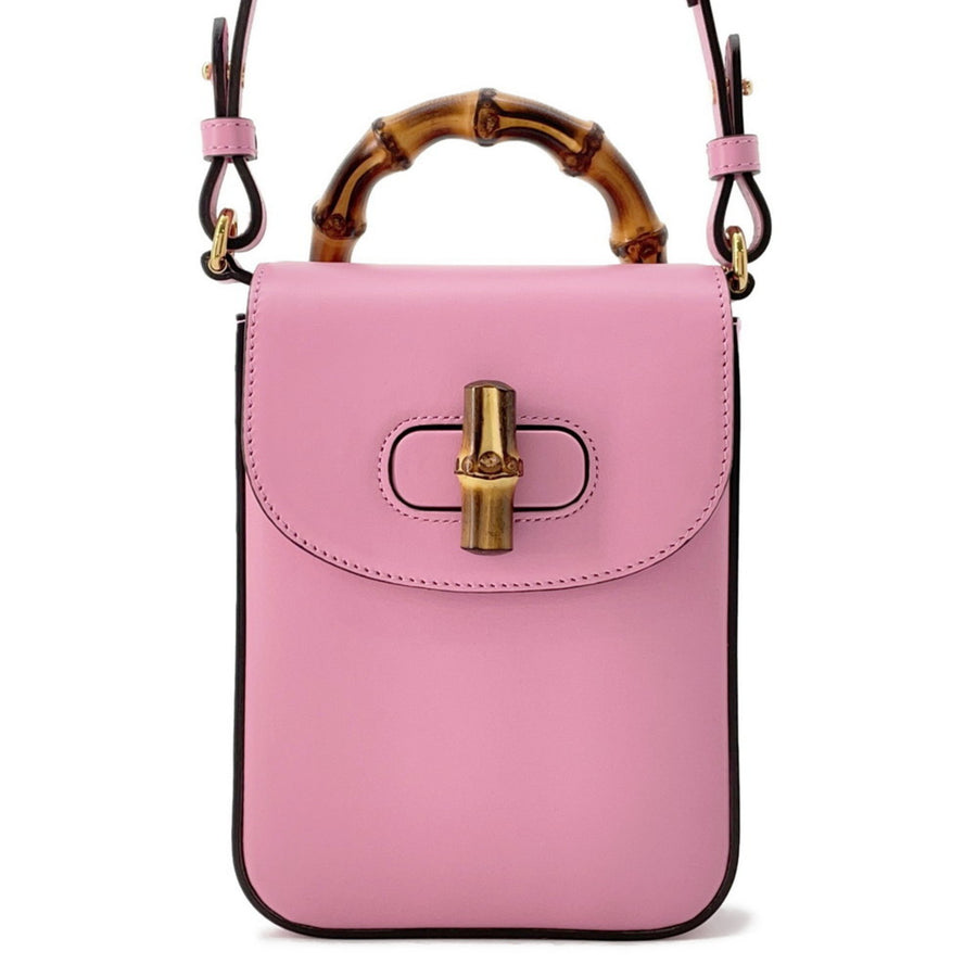 Gucci Pink Leather Bamboo