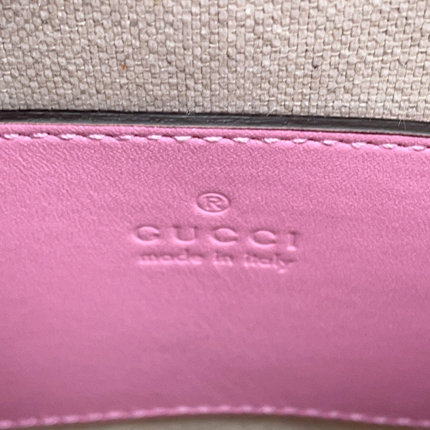 Gucci Pink Leather Bamboo