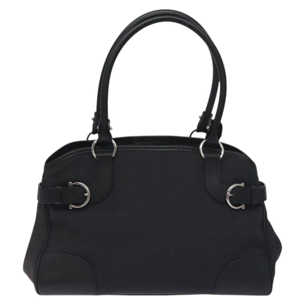 Salvatore Ferragamo Black Nylon Gancini