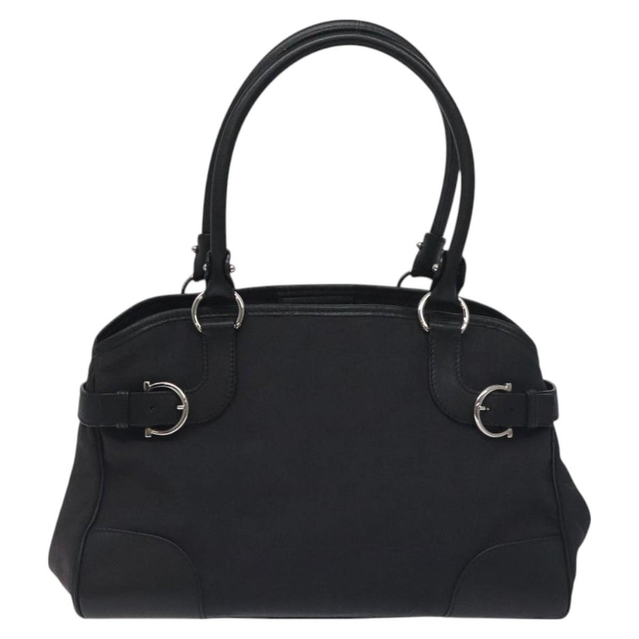 Salvatore Ferragamo Black Nylon Gancini