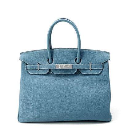 Hermès Blue Leather Birkin 35