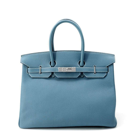 Hermès Blue Leather Birkin 35
