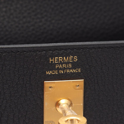Hermès Black Leather Kelly 25