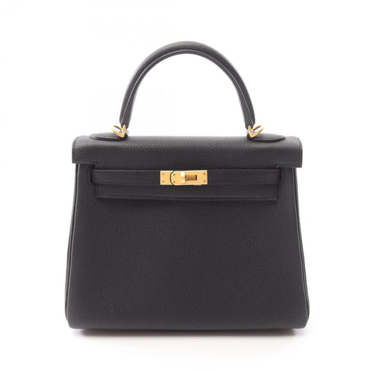 Hermès Black Leather Kelly 25