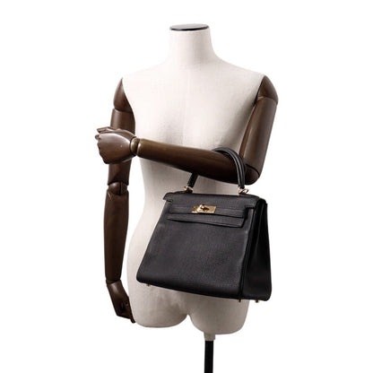 Hermès Black Leather Kelly 28