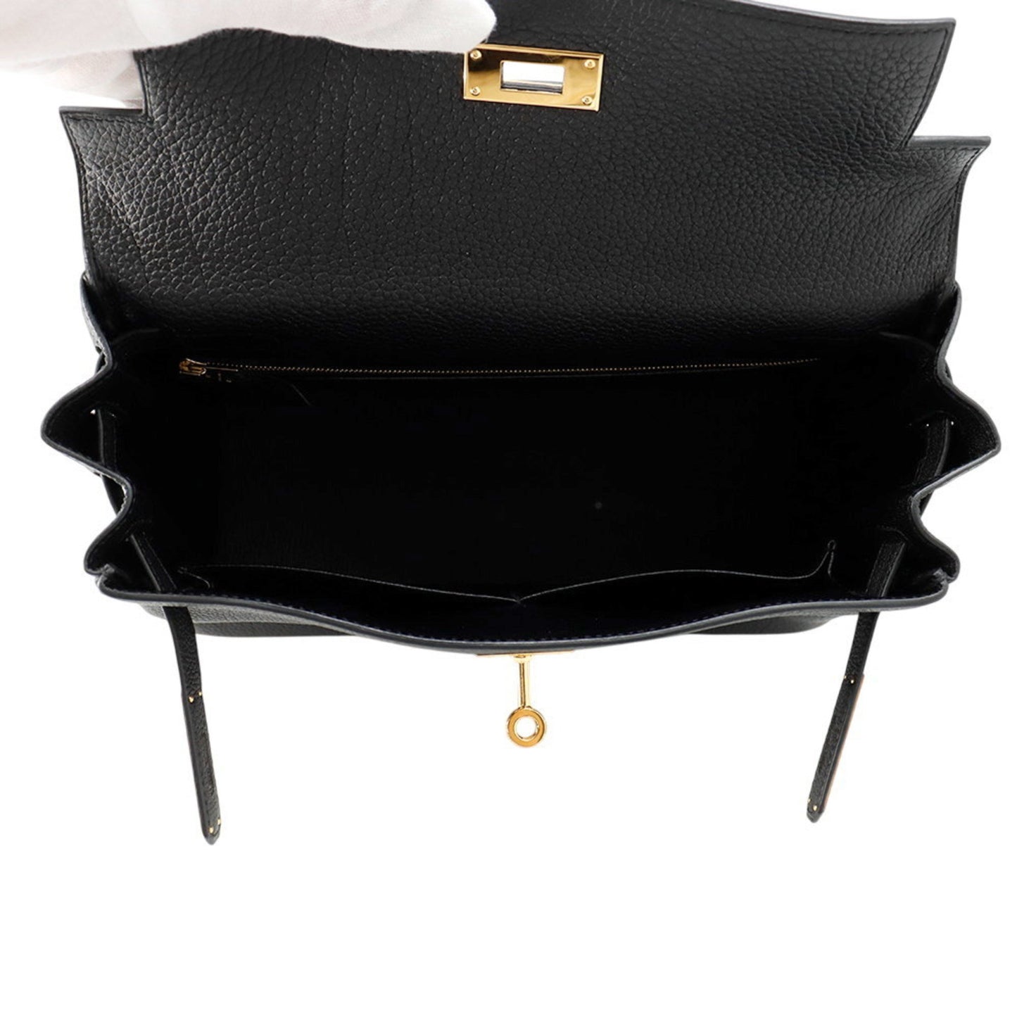 Hermès Black Leather Kelly 28