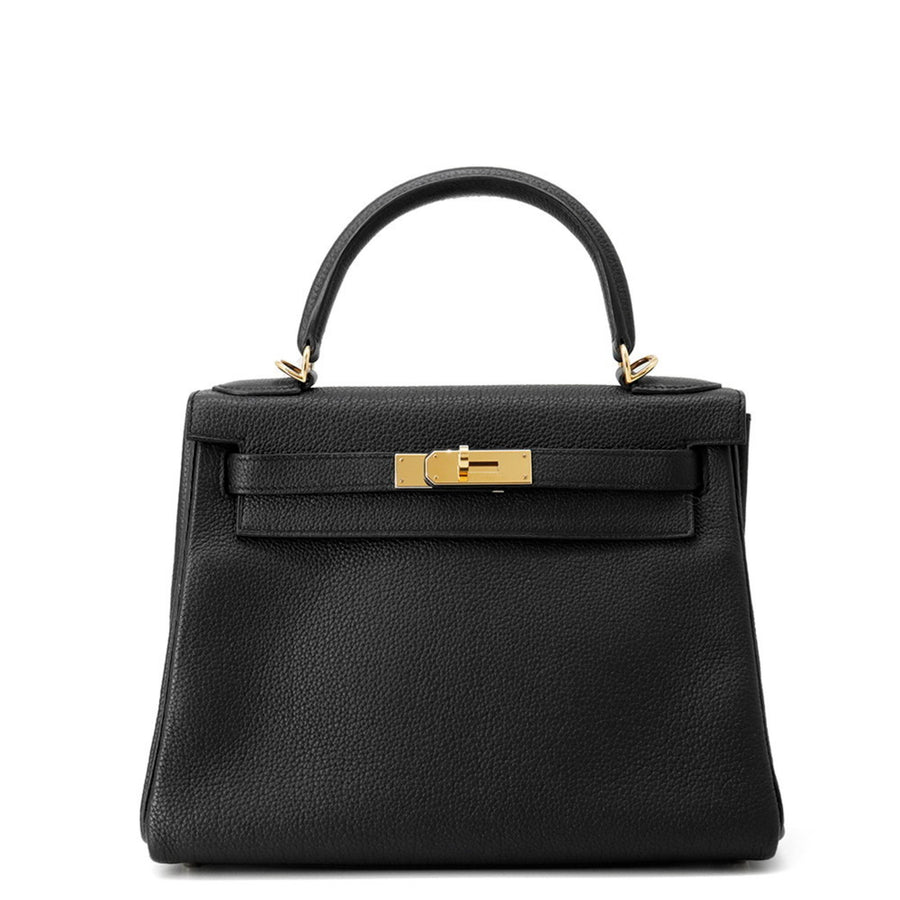 Hermès Black Leather Kelly 28