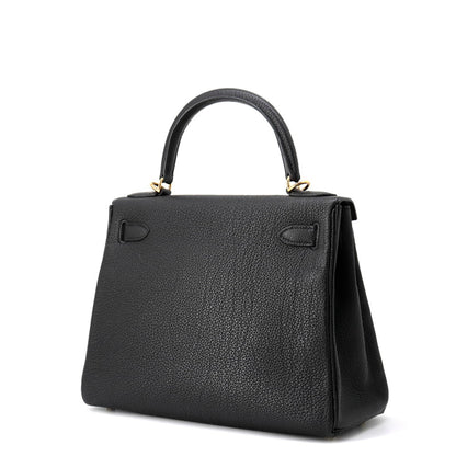 Hermès Black Leather Kelly 28