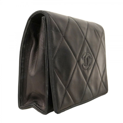 Chanel Black Leather Flap Bag Cuir Noir