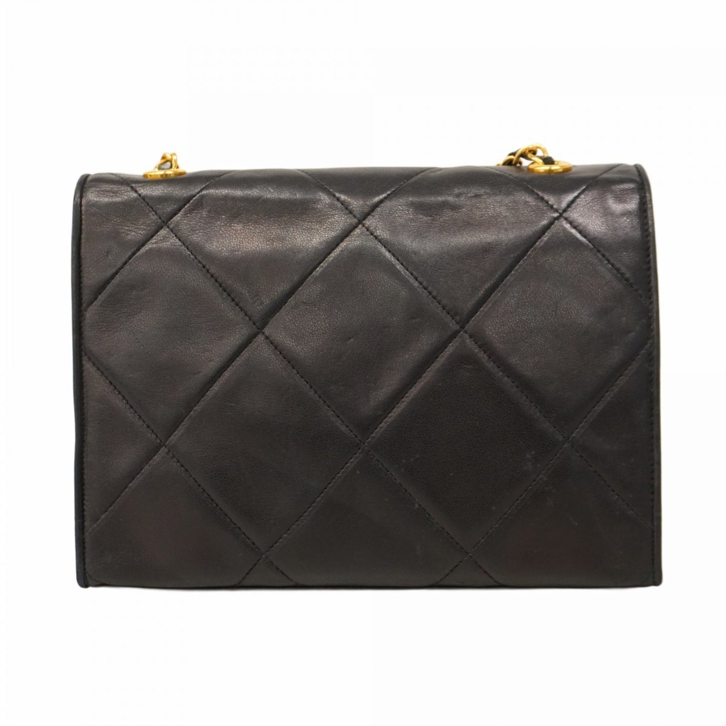 Chanel Black Leather Flap Bag Cuir Noir