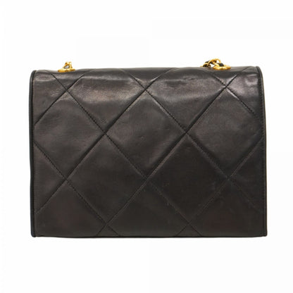 Chanel Black Leather Flap Bag Cuir Noir