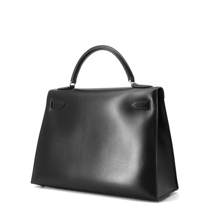 Hermès Black Leather Kelly 32