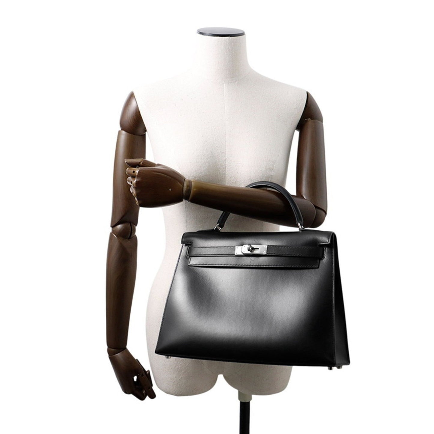 Hermès Black Leather Kelly 32
