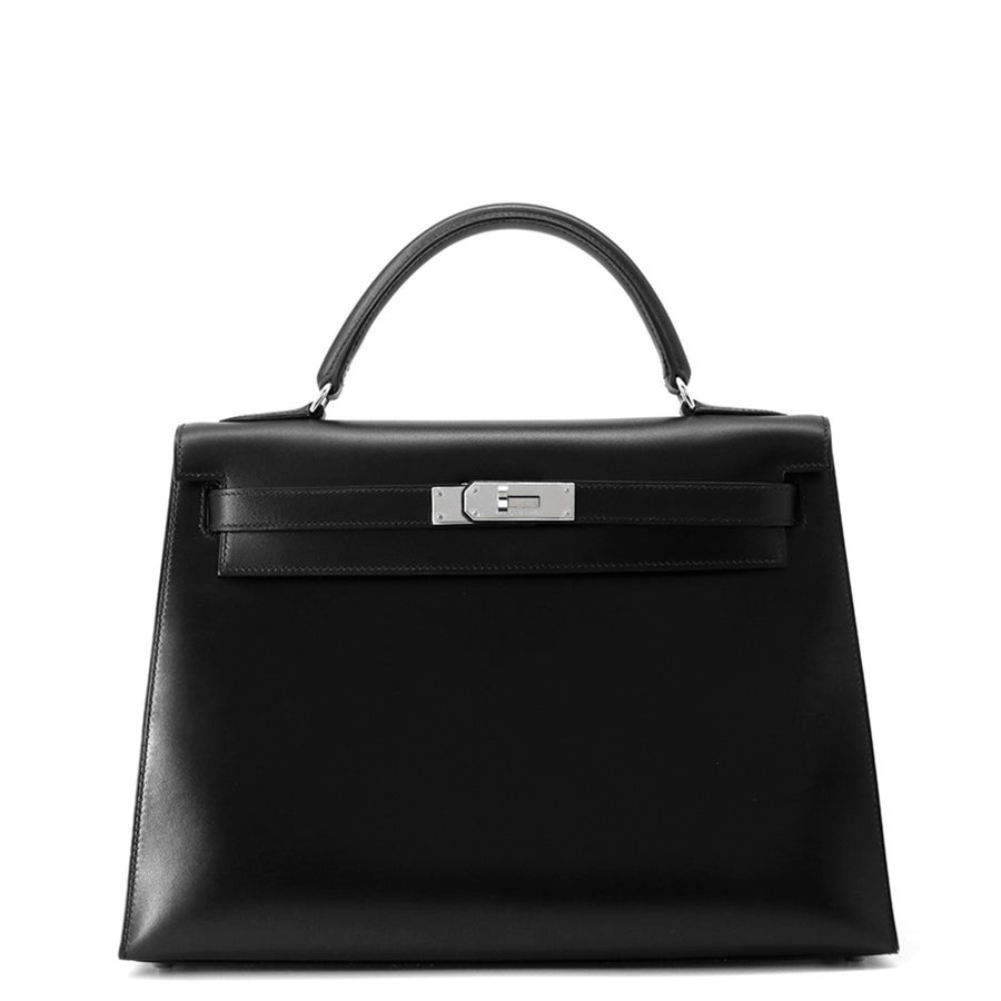 Hermès Black Leather Kelly 32