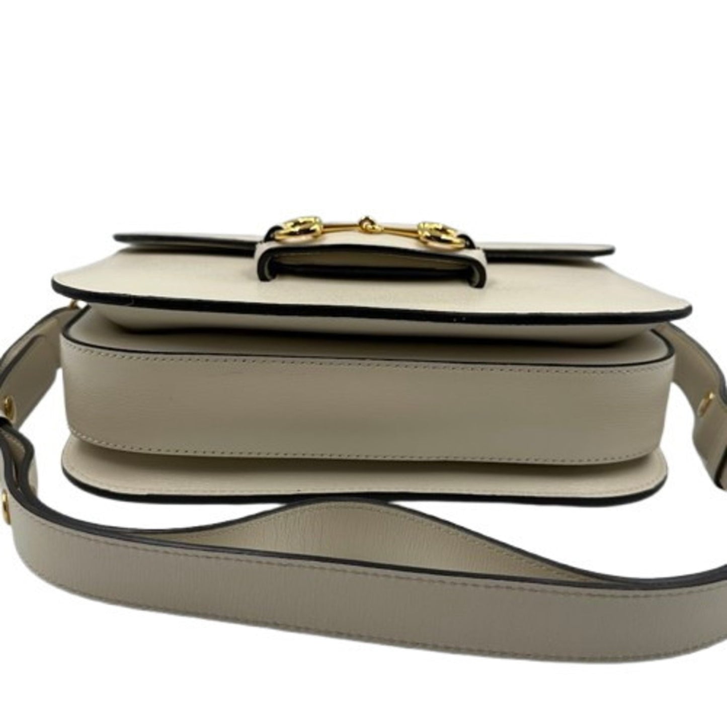 Gucci White Leather Horsebit