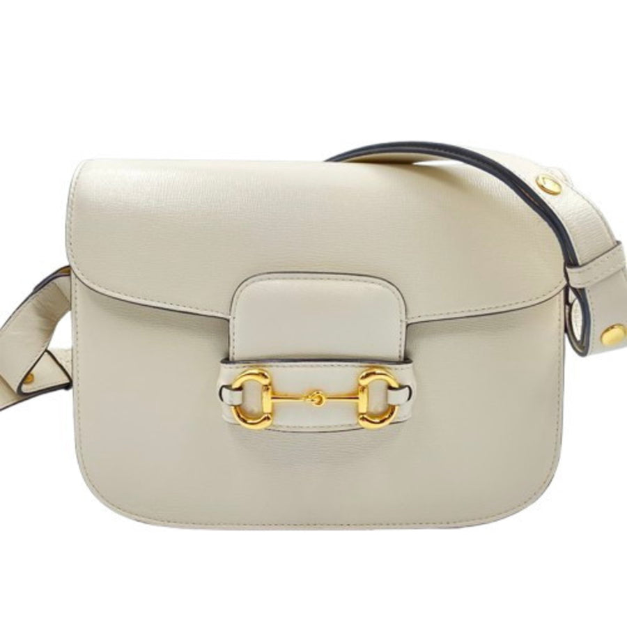 Gucci White Leather Horsebit