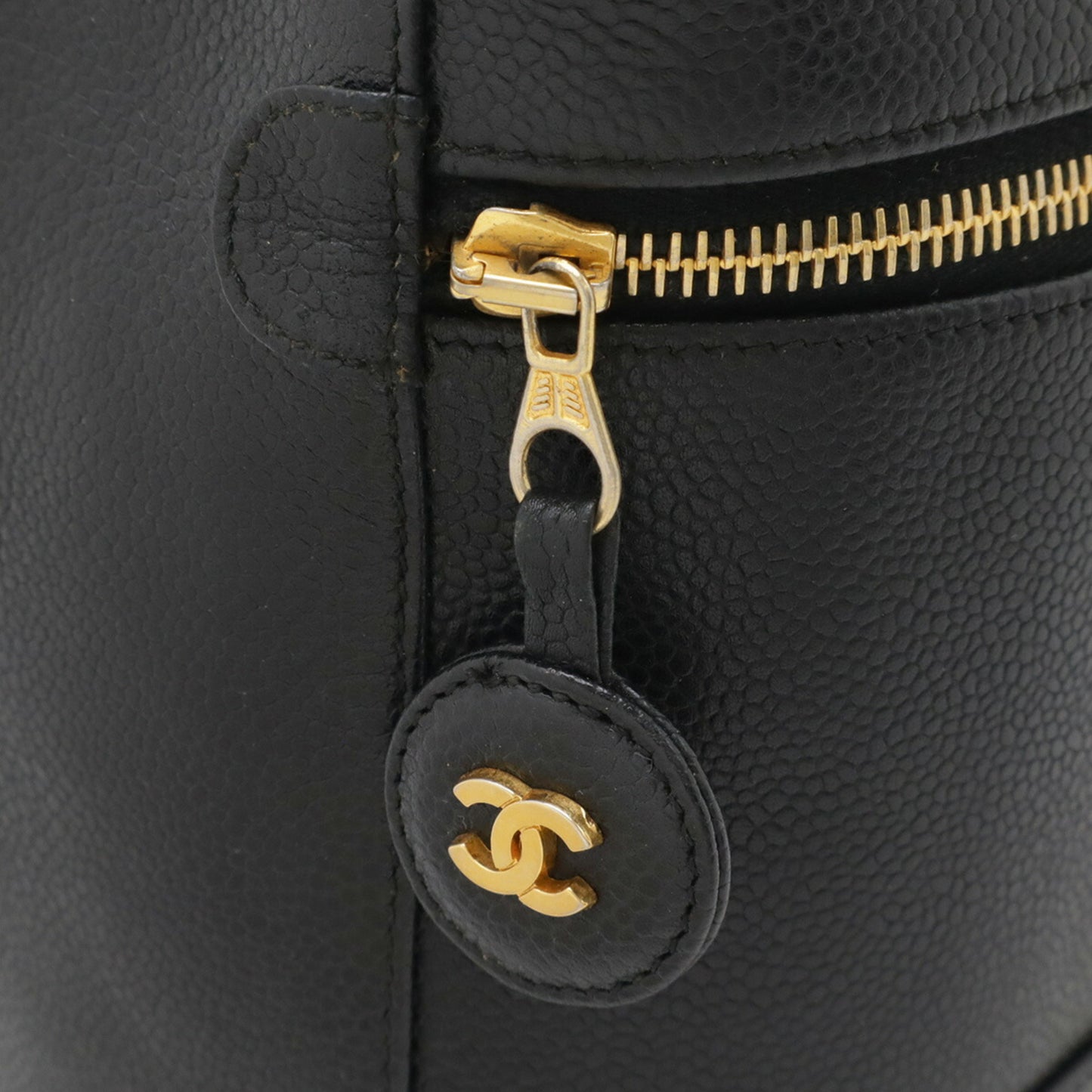 Chanel Black Leather Vanity