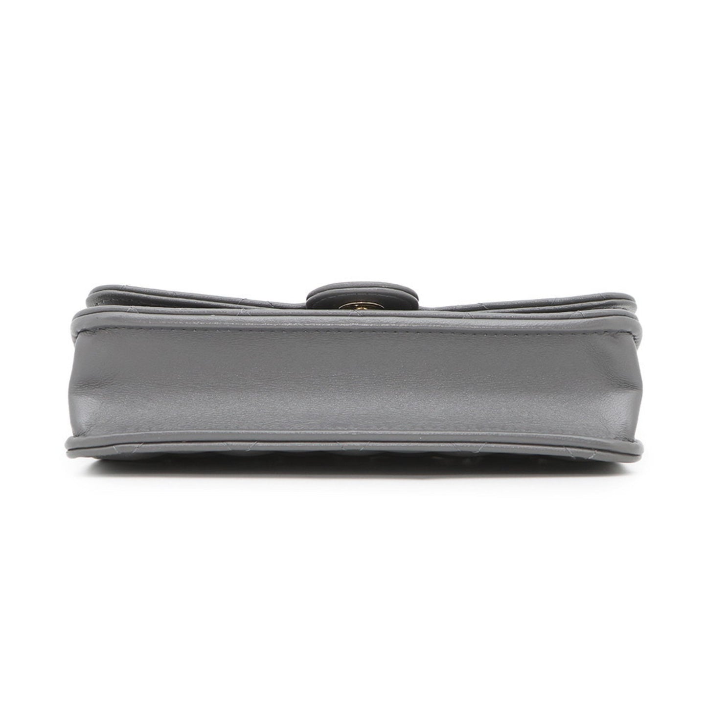 Chanel Gray Leather Coco Mark
