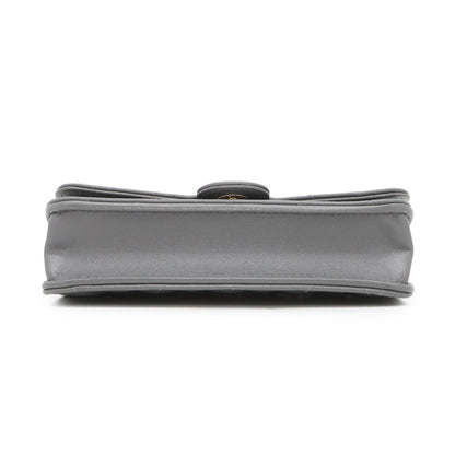 Chanel Gray Leather Coco Mark