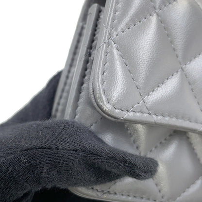 Chanel Gray Leather Coco Mark