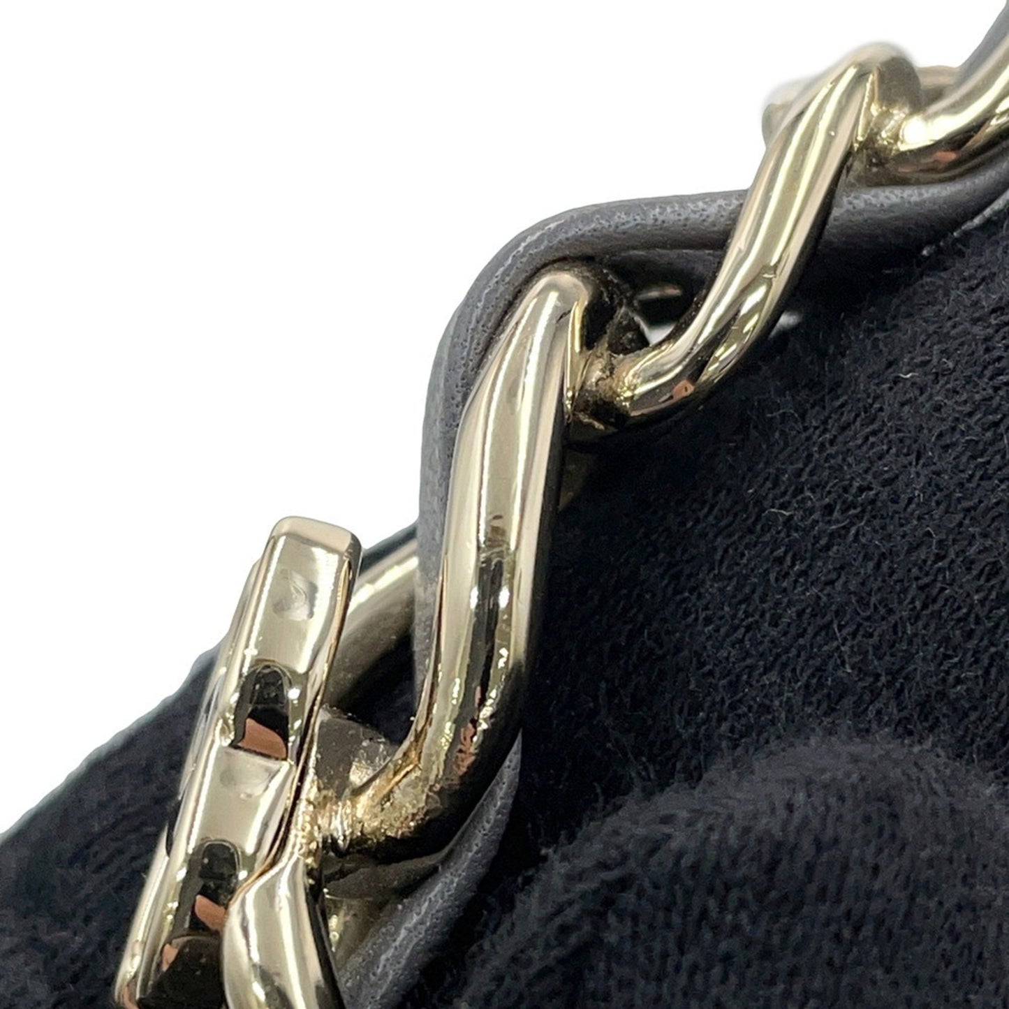Chanel Gray Leather Coco Mark