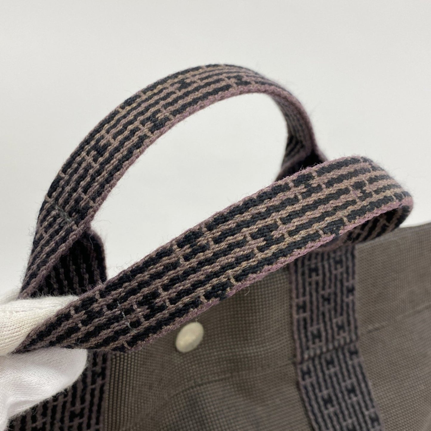 Hermès Gray Canvas Herline