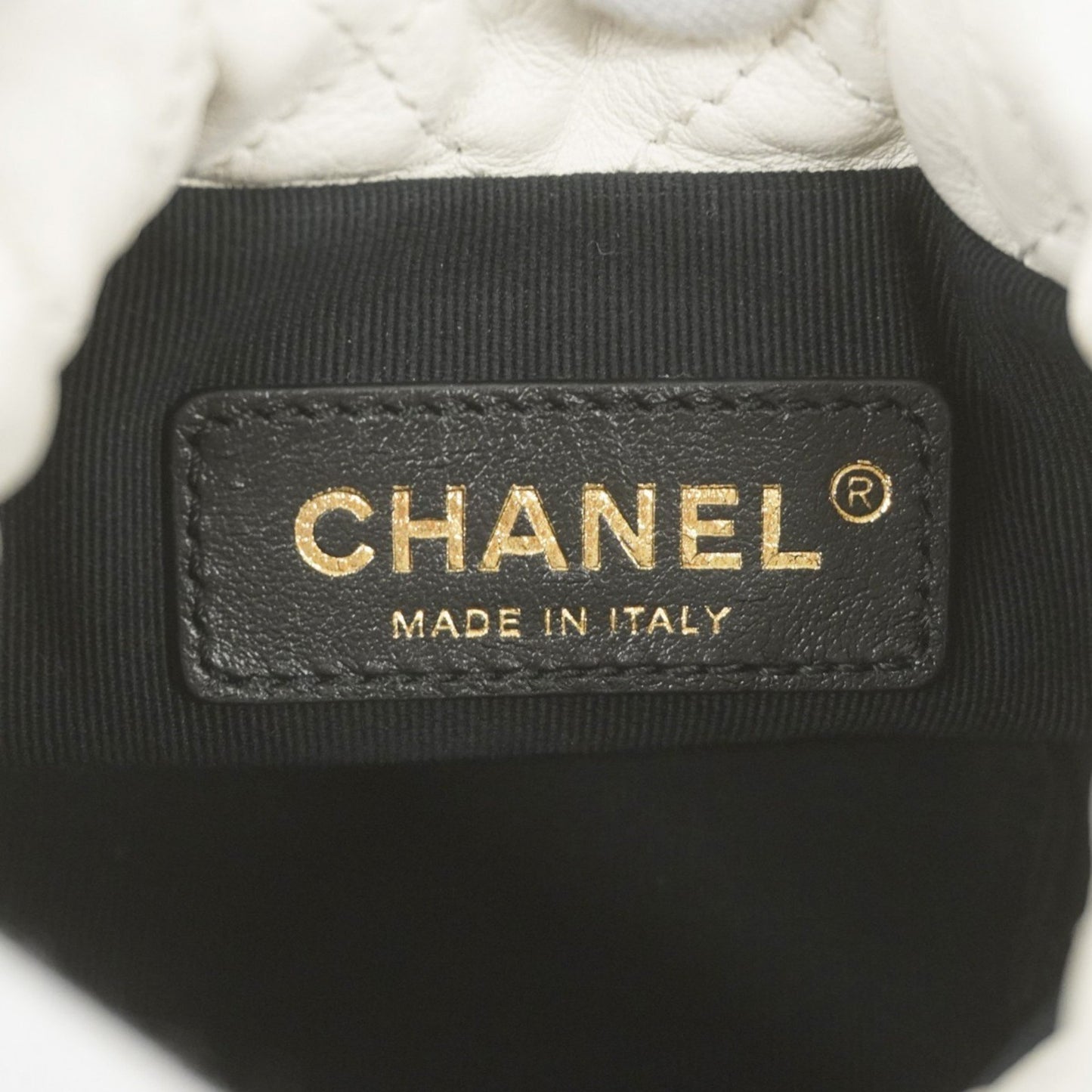 Chanel White Leather Coco Mark