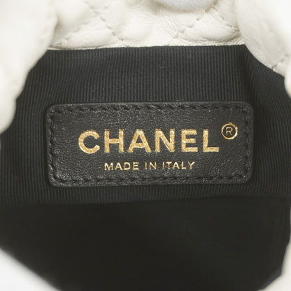 Chanel White Leather Coco Mark