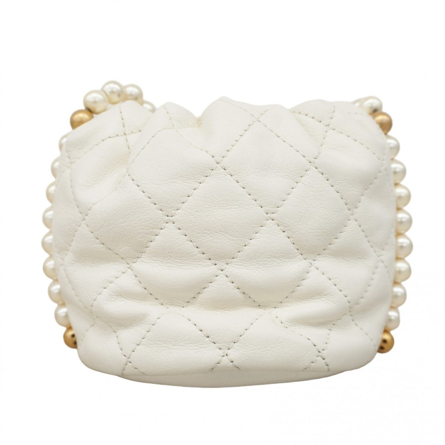 Chanel White Leather Coco Mark