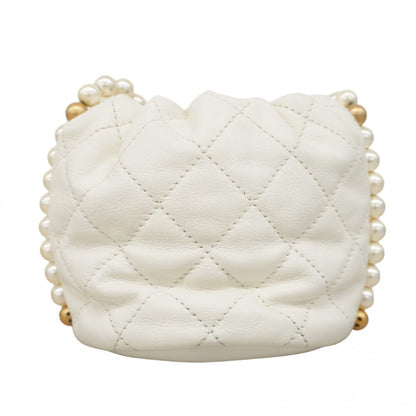 Chanel White Leather Coco Mark