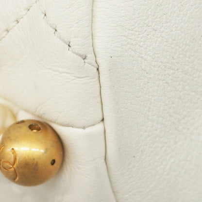 Chanel White Leather Coco Mark