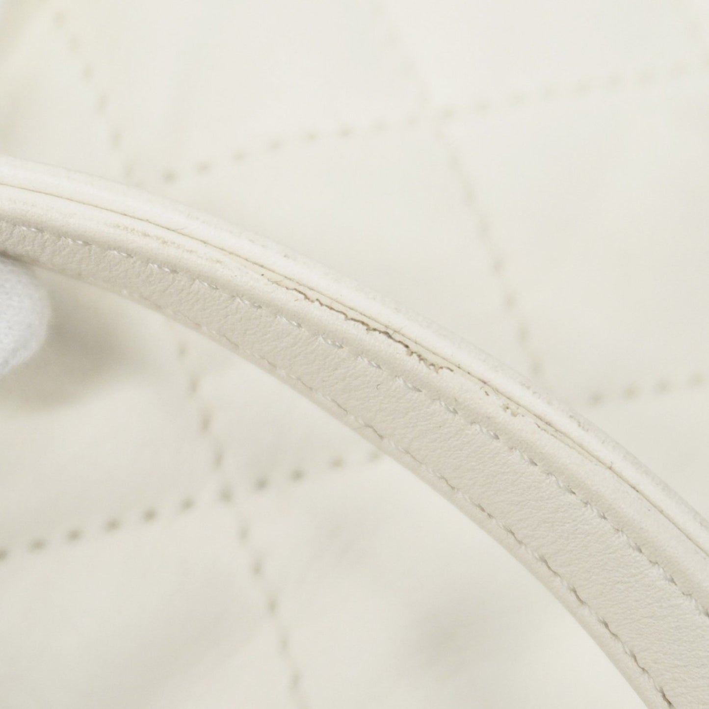 Chanel White Leather Coco Mark