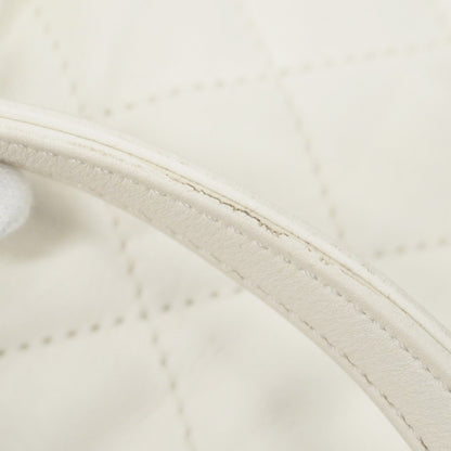Chanel White Leather Coco Mark