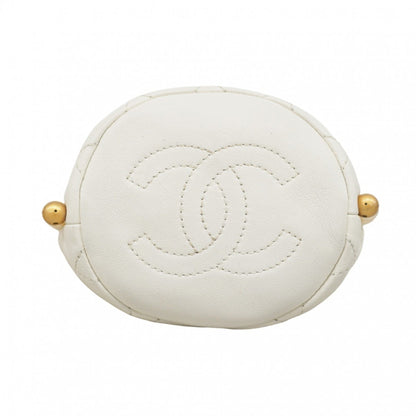 Chanel White Leather Coco Mark