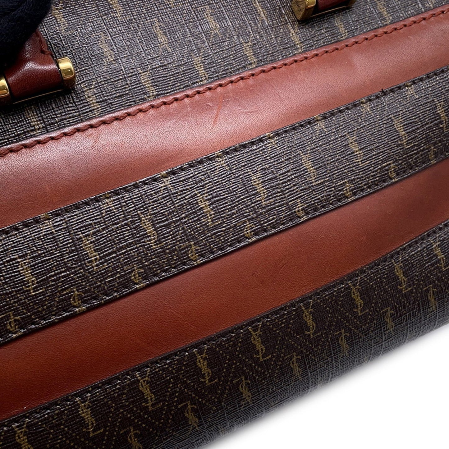 Saint Laurent Brown Canvas Duffle
