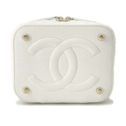 Chanel White Leather Vanity
