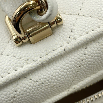 Chanel White Leather Vanity