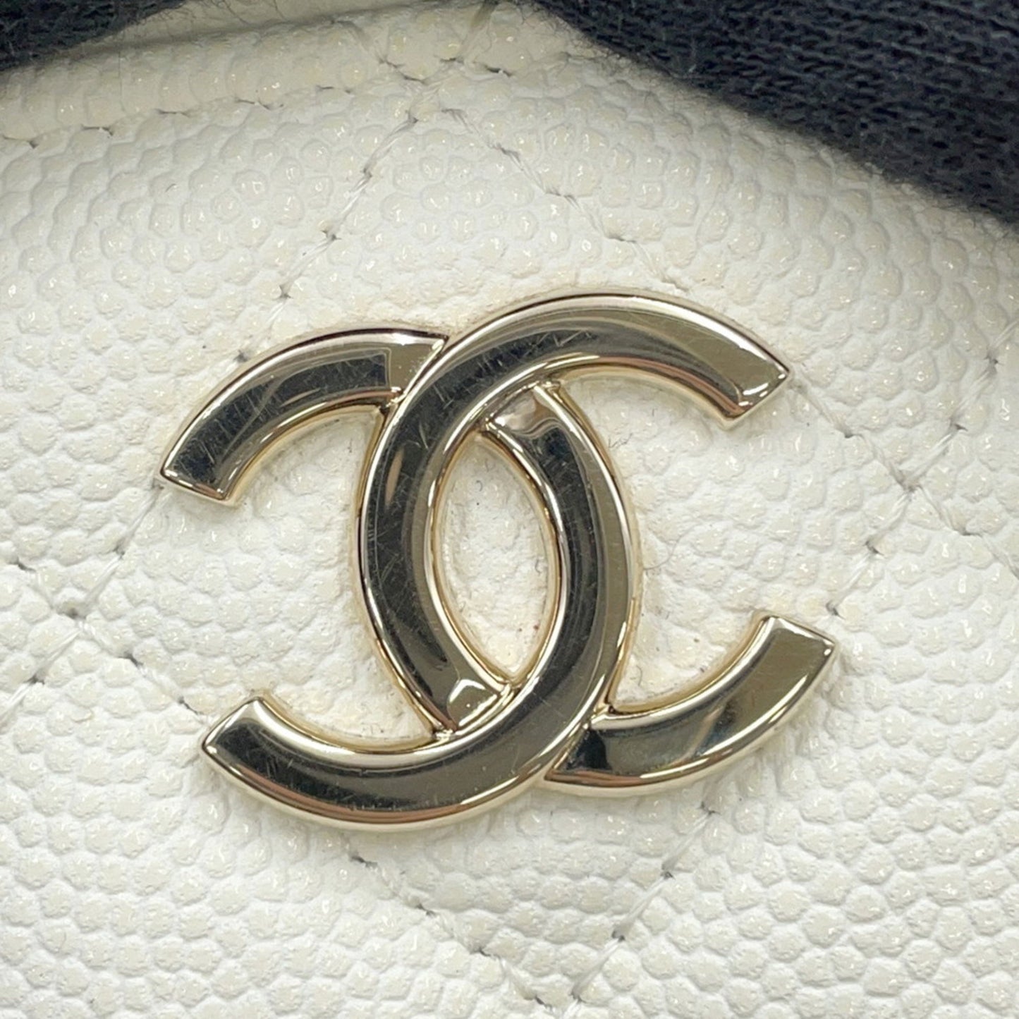 Chanel White Leather Vanity