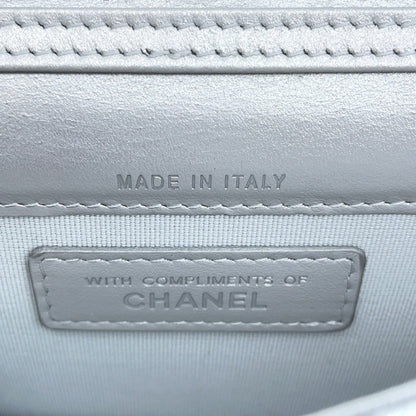 Chanel Silver Leather Coco Mark