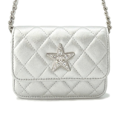 Chanel Silver Leather Coco Mark