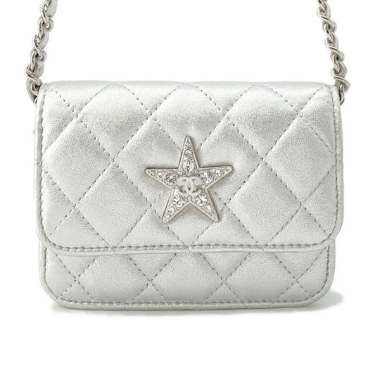 Chanel Silver Leather Coco Mark