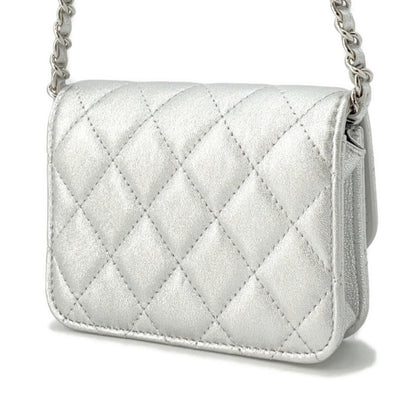 Chanel Silver Leather Coco Mark