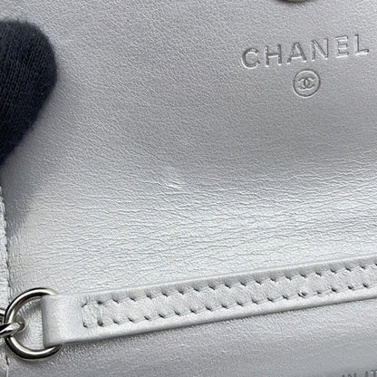 Chanel Silver Leather Coco Mark