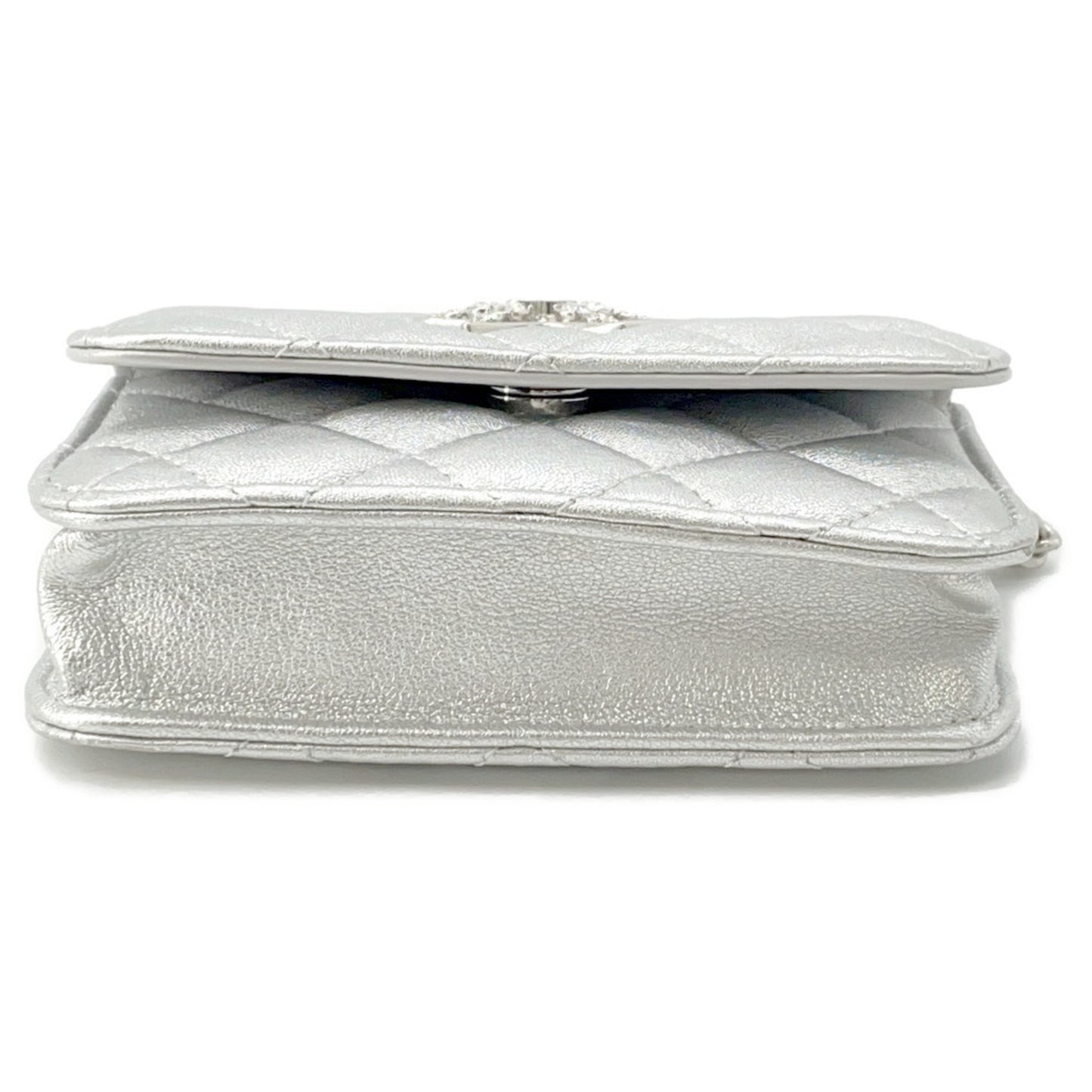 Chanel Silver Leather Coco Mark
