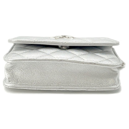 Chanel Silver Leather Coco Mark